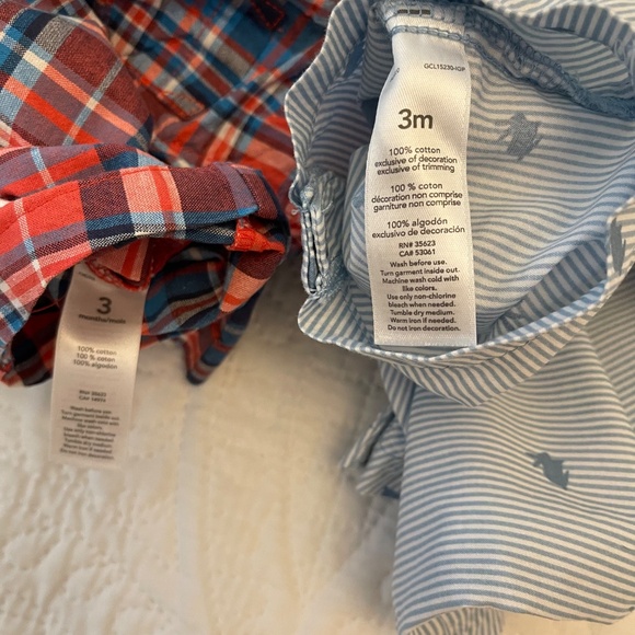 Two Carter’s baby boy collared rompers Lot - Picture 5 of 5